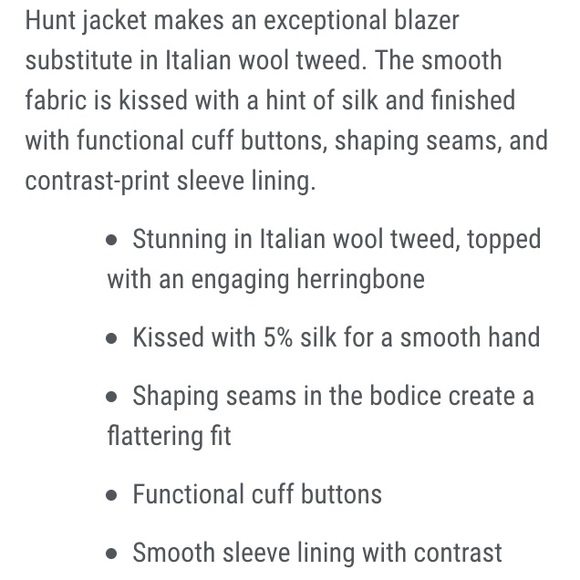 NWOT Lands End Blazer Italian Wool Blend - Picture 2 of 2